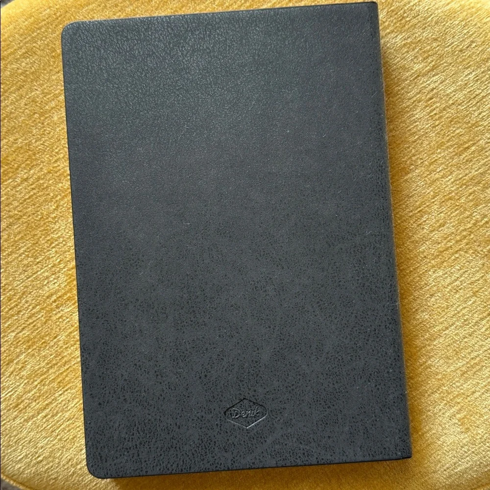 Embroidered Floral Notebook - Black with Orange & Yellow Flowers